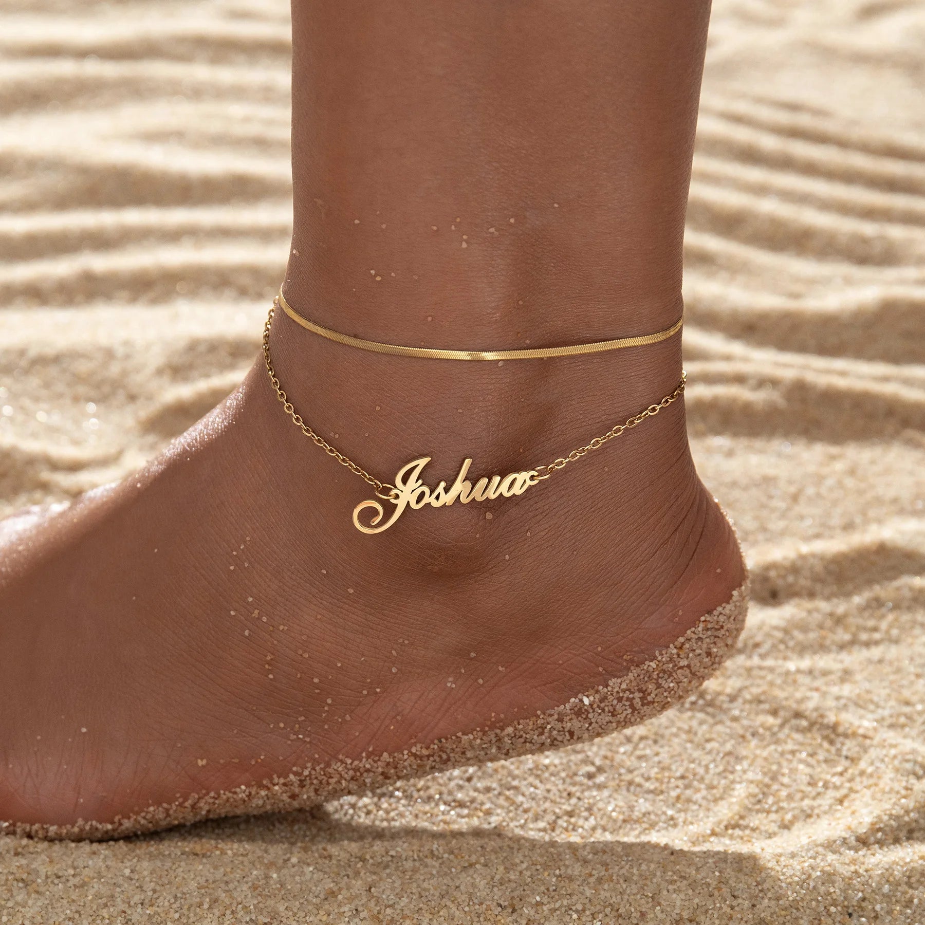 Personalized Name Anklet - 2 Layer 18cm Leg Chain - SHOPPERS' CASTLE