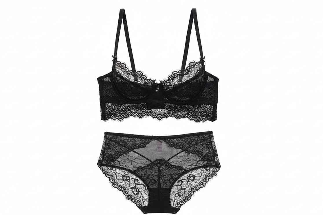 Ultra-Thin Eyelash Lace Bra - Plus Size