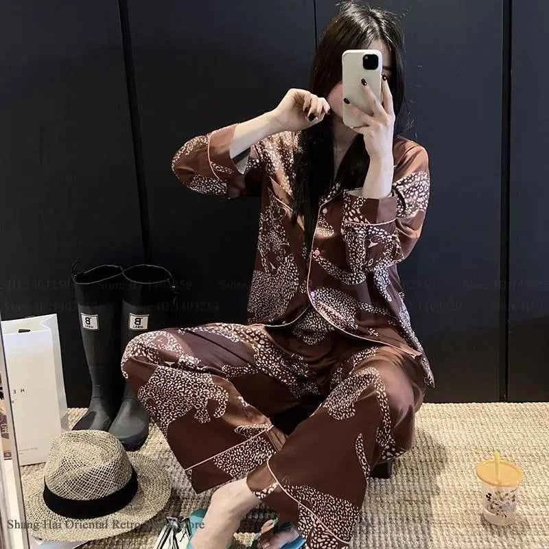 Leopard Print Pajama Set - SHOPPERS' CASTLE