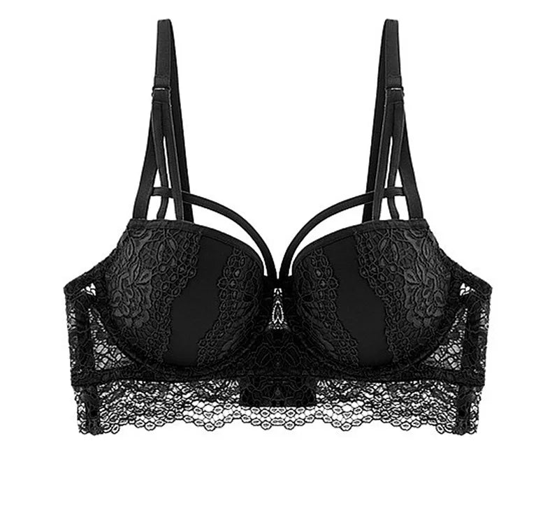 Lace Detail Cotton Push-Up - Everyday Elegance Bra - SHOPPERS' CASTLE