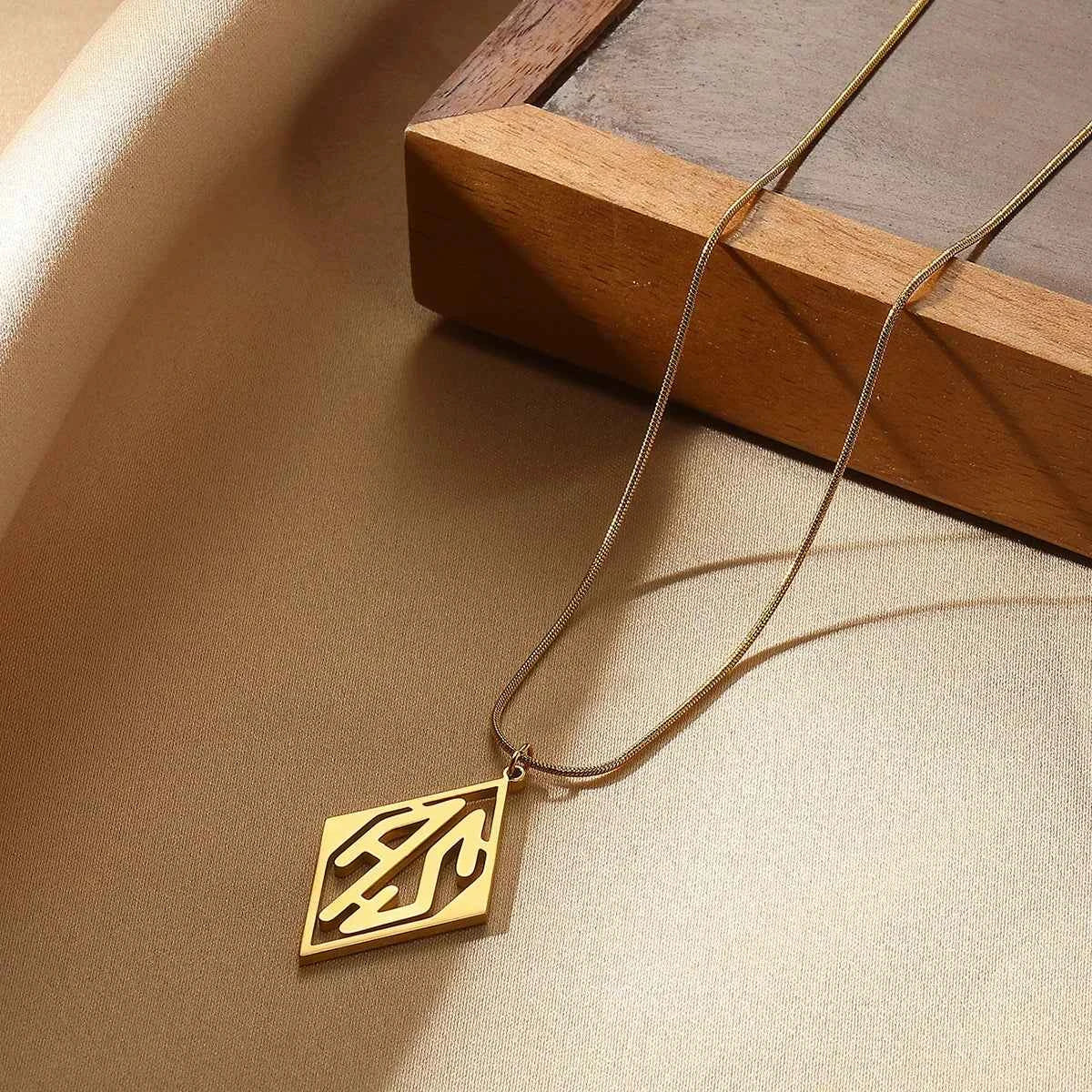 Custom Diamond Initial Letter Necklace - Wedding Jewelry