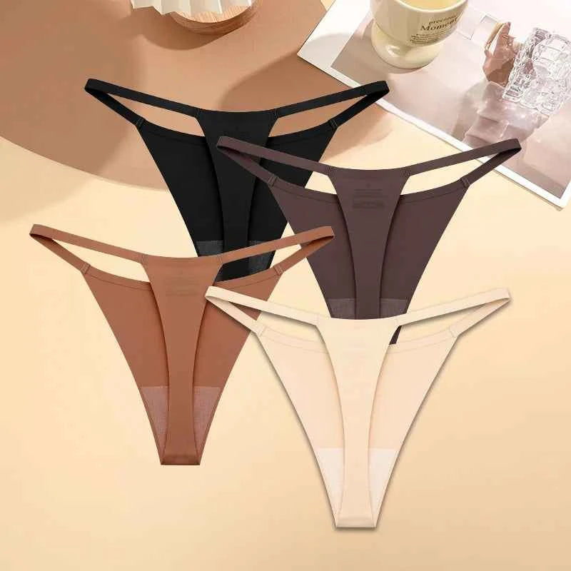 Silk-Touch Seamless Thong Set - 4 Pieces