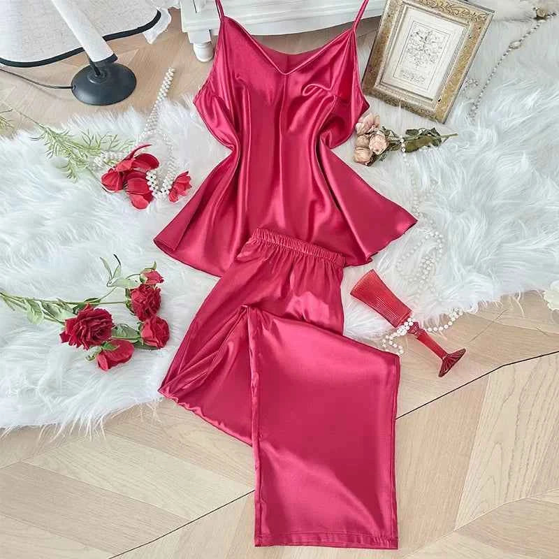 Suspender Pajama Set - Plus Size 5XL - SHOPPERS' CASTLE