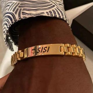 Custom Name Watch Link Chain Bracelet - Adjustable