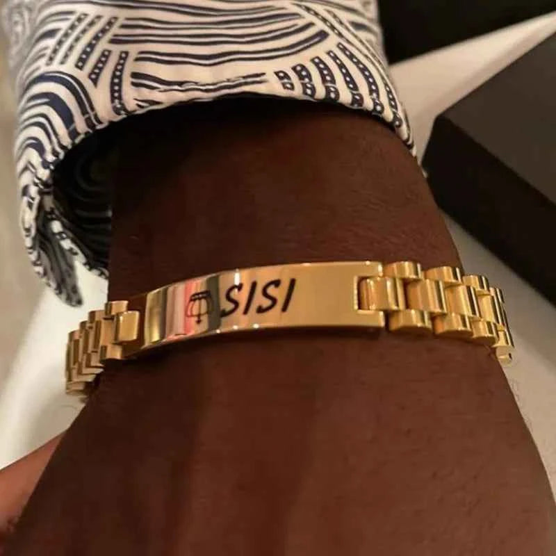 Custom Name Watch Link Chain Bracelet - Adjustable