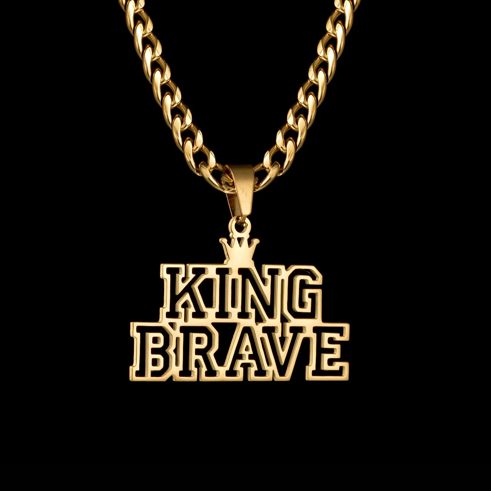 Personalized Name Hollow Crown Twist Chain Necklace - Pendant - SHOPPERS' CASTLE
