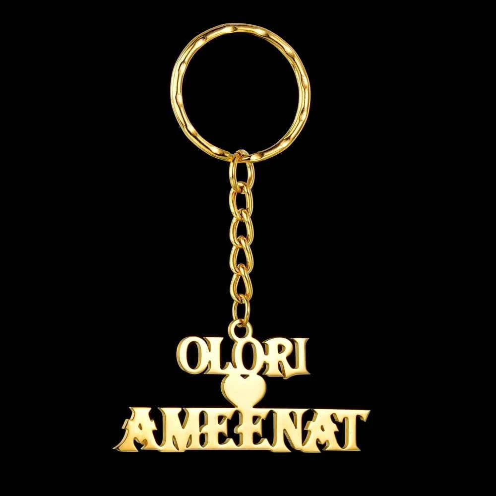 Personalized Name Heart Butterfly Keychain