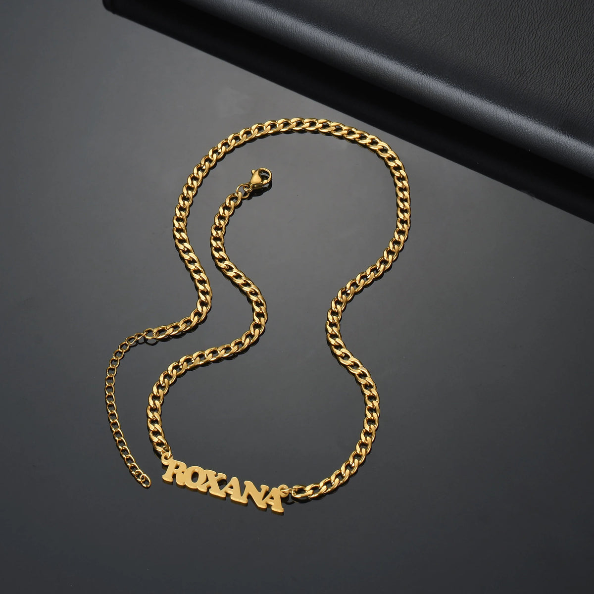 Custom Sideways Name Necklace - Stainless Steel - SHOPPERS' CASTLE