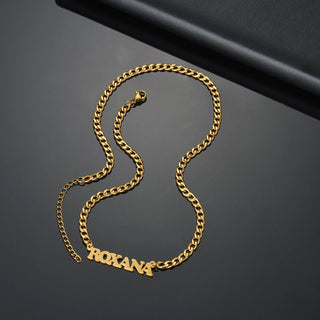 Custom Sideways Name Necklace - Stainless Steel - SHOPPERS' CASTLE