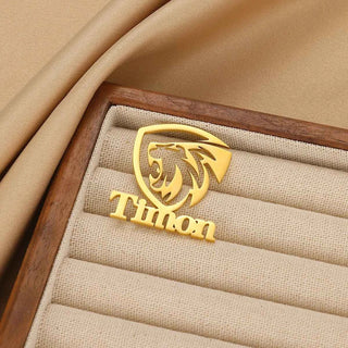 Customized Lion Name Brooch - Geometric Business Party