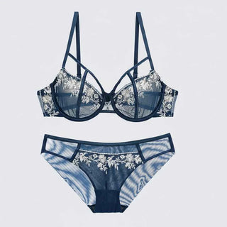 Hollow Bandage Ultra-Thin Bra Set - Plus Size