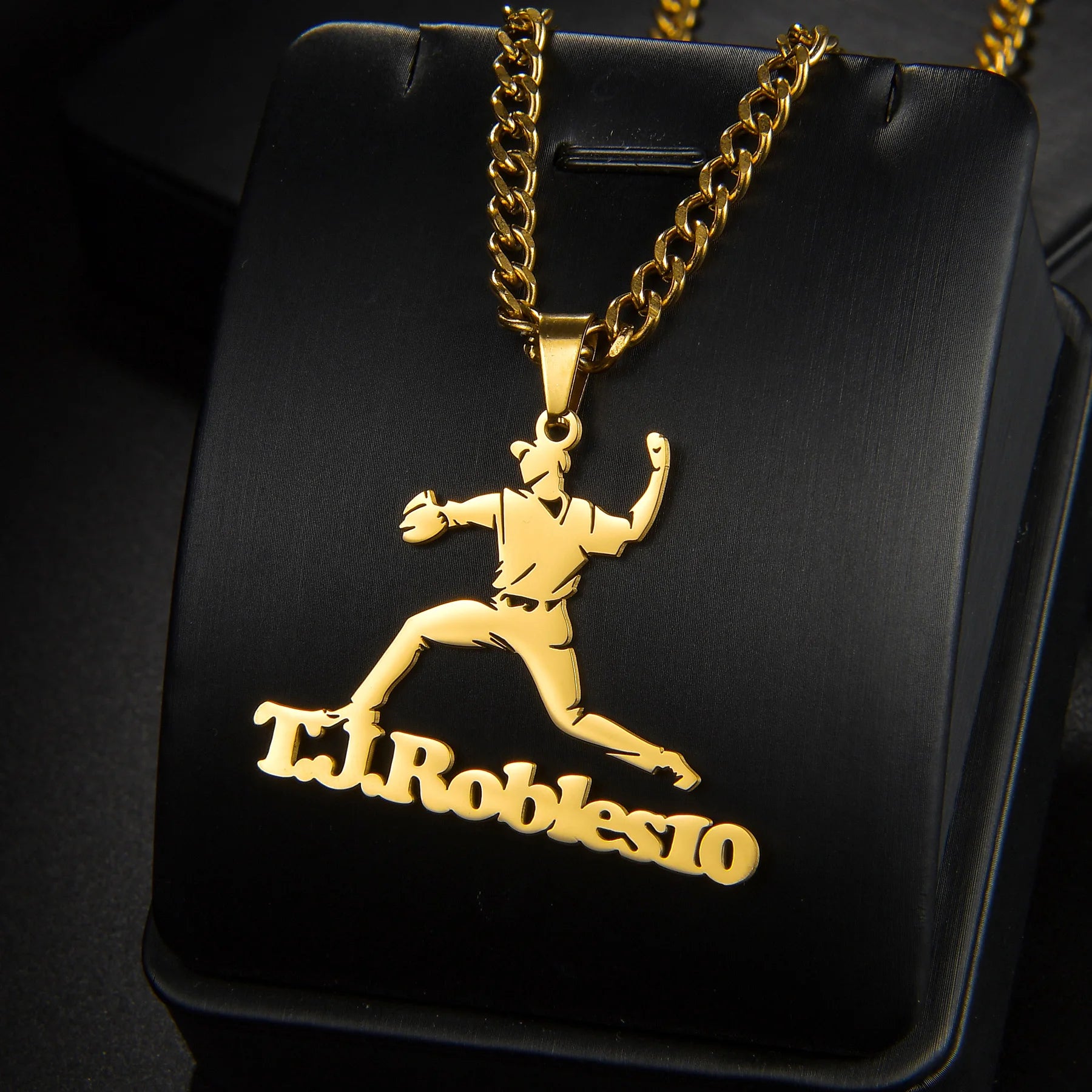 Personalized Name Football Sports Necklace - Baseball Pendant - SHOPPERS' CASTLE