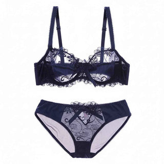 Fashion Embroidery Lingerie Set - Plus Size C/D Cup