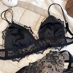 French Lace Triangle Cup Wire-Free Bralette Set