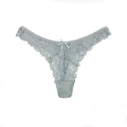 Sheer Floral Lace Thong - Elegant Low-Waist G-String