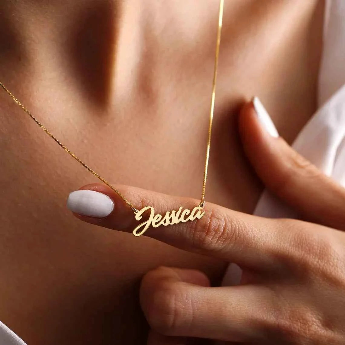 Customized Name Box Chain Clavicle Necklace - Wedding & Valentine's Gift