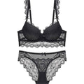 Romantic Lace Embroidery Push-Up Bra Set - Plus Size