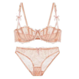 Ultra-Thin Bow Embroidery Bra Set