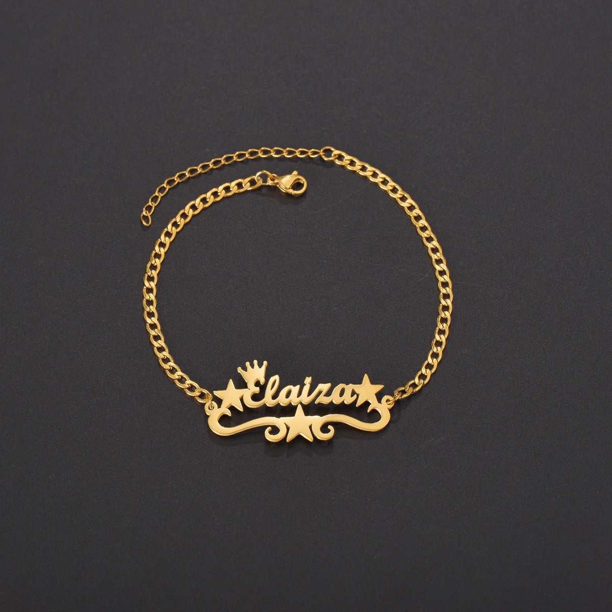 Custom Name Anklet - Thick Chain with Charms - SHOPPERS' CASTLE