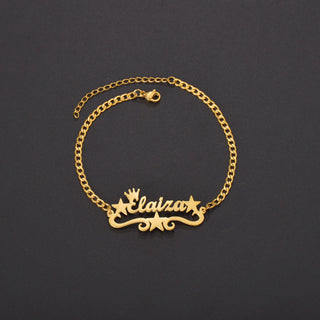Custom Name Anklet - Thick Chain with Charms - SHOPPERS' CASTLE