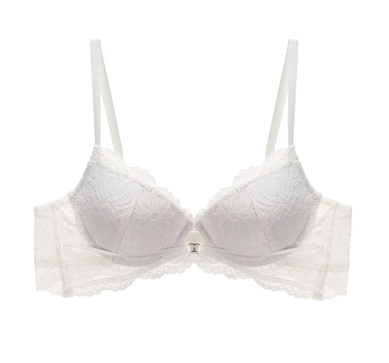 Embroidered Cotton Push-Up Bra - SHOPPERS' CASTLE