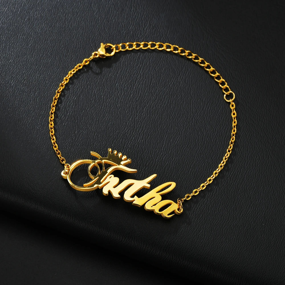 Custom Name Anklet - Thick Chain with Charms - SHOPPERS' CASTLE