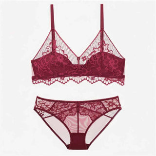Thin Cotton Triangle Cup Wire-Free Bra Set