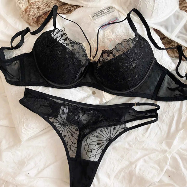 Hollow Cross Sling Bra Set