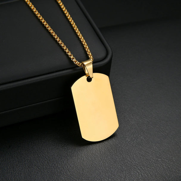 Custom Square Pendant Necklace - Engravable Text & Picture Design - SHOPPERS' CASTLE