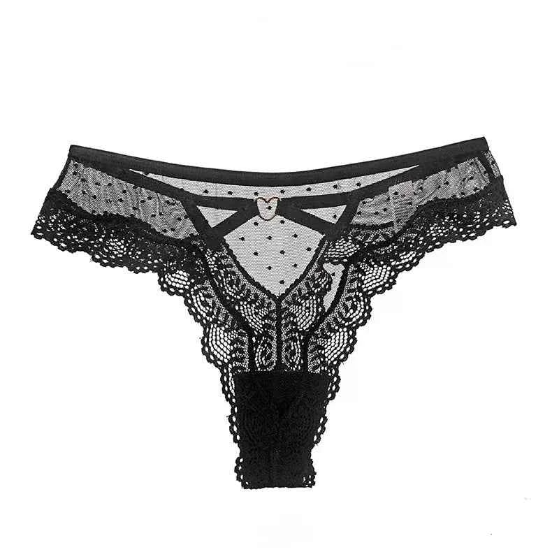 Embroidered Lace Low-Rise G-String
