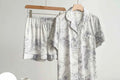 Floral Print Ice Silk Pajama Set - SHOPPERS' CASTLE