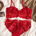 Hollow Lace Ultra-Thin Push-Up Bra Set - Plus Size C/D