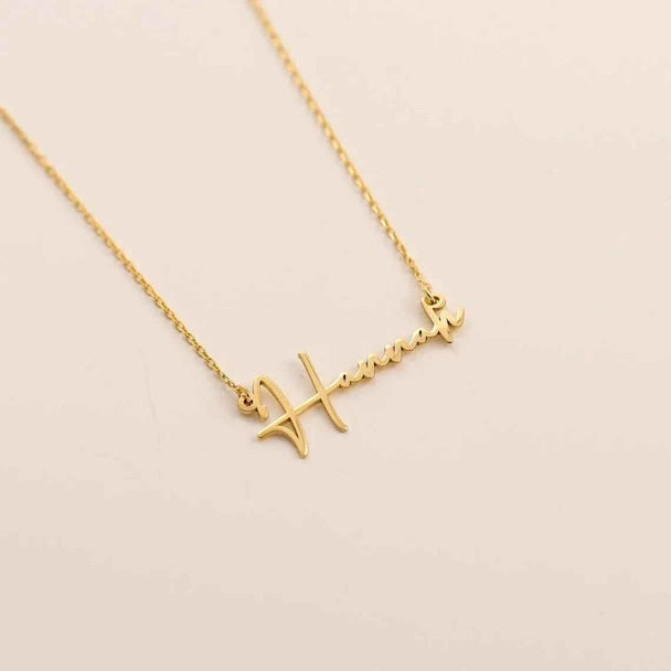 Signature Name Necklace - Personalized Handwriting Style