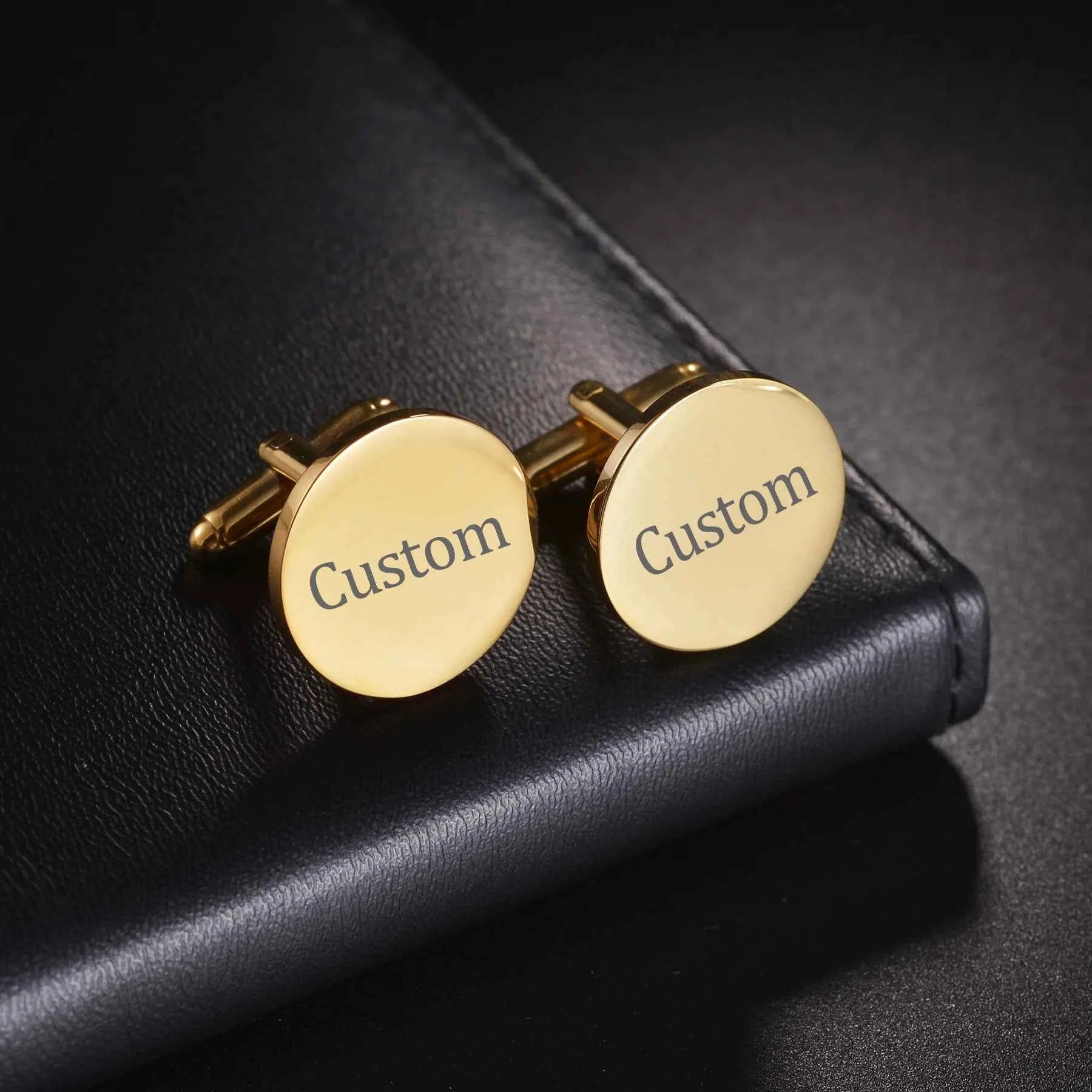 Personalized Engraved Name Cufflinks Tie Clip Set - Jewelry Set