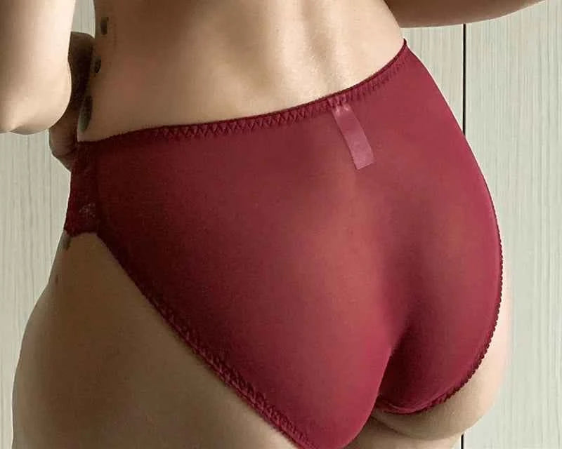 Embroidered Lace Brief Trio - Beige, Black & Burgundy