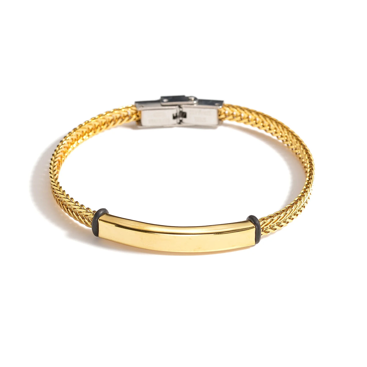 Punk Engrave Name Bracelet - Stainless Steel Chain - SHOPPERS' CASTLE