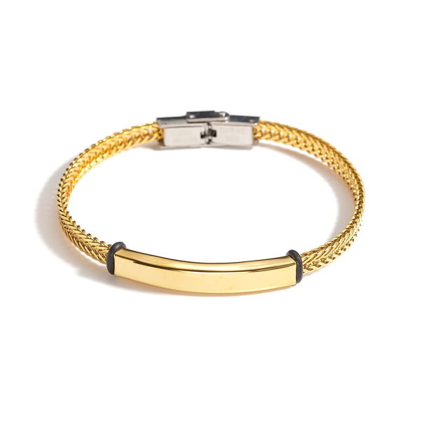 Punk Engrave Name Bracelet - Stainless Steel Chain - SHOPPERS' CASTLE
