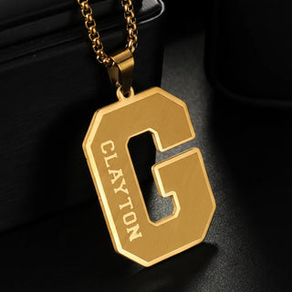 Personalized Big Letter Name Nameplate Necklace - Link Chain - SHOPPERS' CASTLE