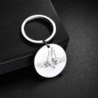 Personalized Heart Round Keychain - Engraving Words