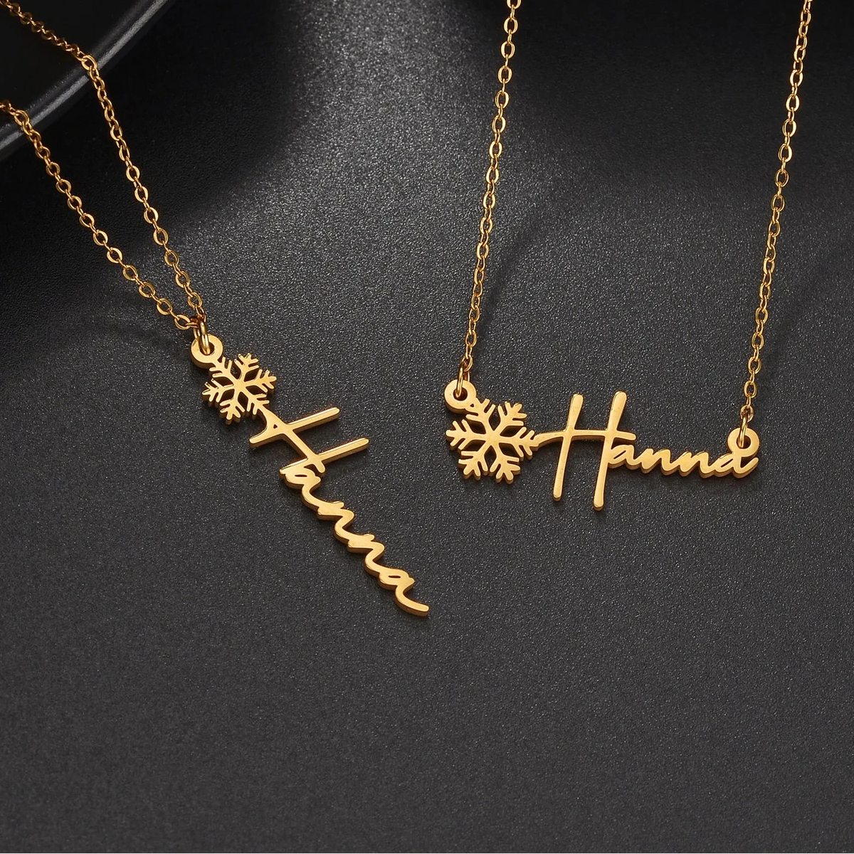 Custom Name Snowflake Pendant Choker - Chain