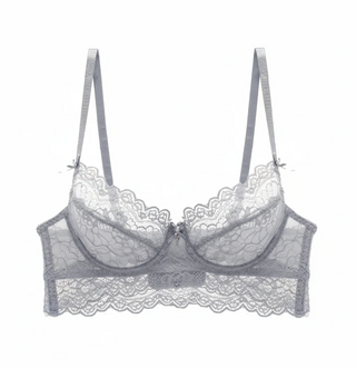 Ultra-Thin Eyelash Lace Bra - Plus Size