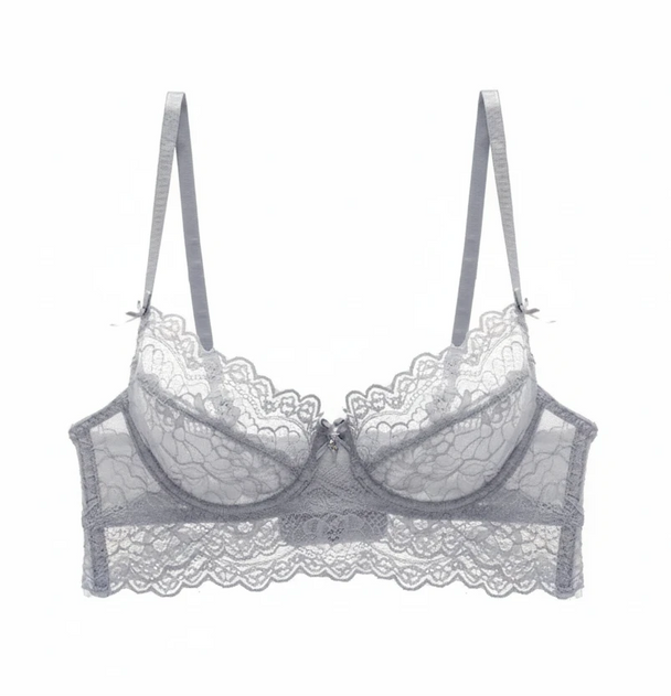 Ultra-Thin Eyelash Lace Bra - Plus Size