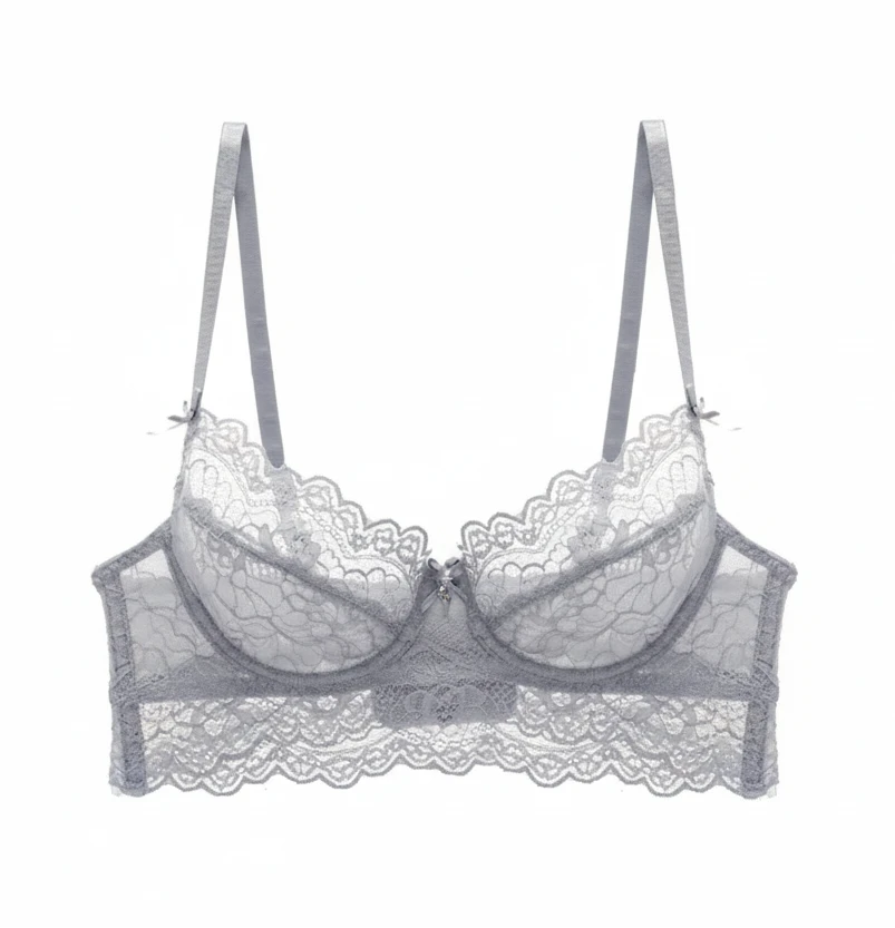 Ultra-Thin Eyelash Lace Bra - Plus Size