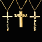 Personalized Name Cross Necklace - Zircon Pendant - SHOPPERS' CASTLE