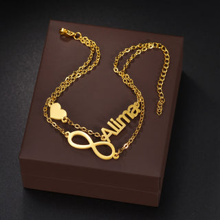 Custom Name Anklet - Thick Chain with Charms - SHOPPERS' CASTLE