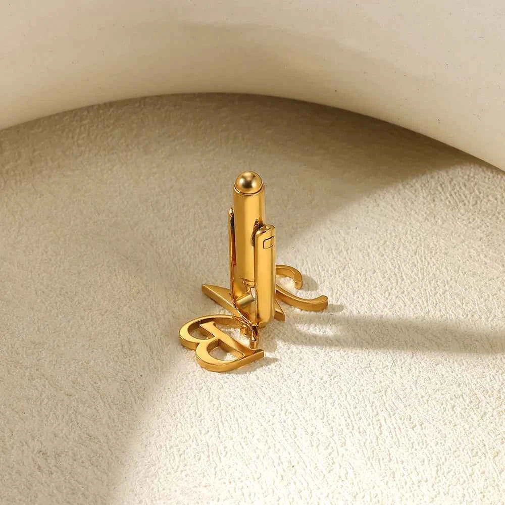 Customized Initial Letter Cufflinks - Groom Wedding Jewelry