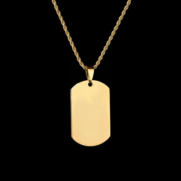 Custom Square Pendant Necklace - Engravable Text & Picture Design - SHOPPERS' CASTLE