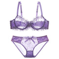Fashion Embroidery Lingerie Set - Plus Size C/D Cup