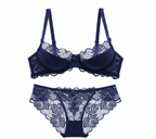 Hollow-Out Embroidered Bra - Plus Size