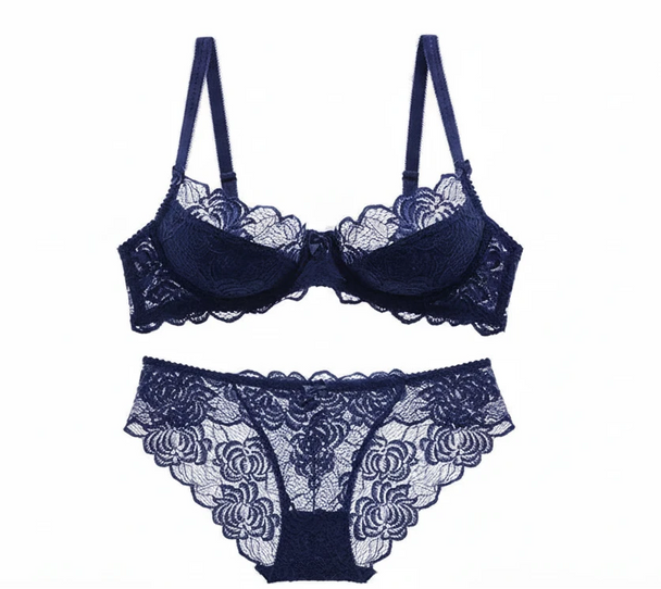 Hollow-Out Embroidered Bra - Plus Size